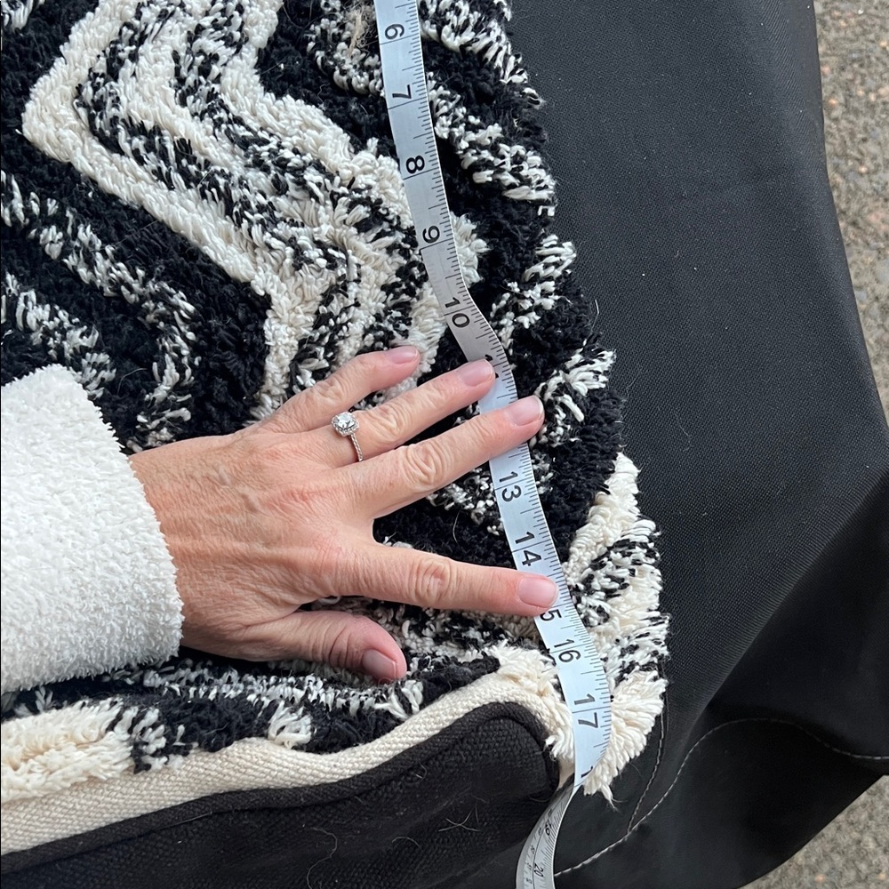 Panache Black and Cream with Grey Textured Geometric Tote Bag - Picture 7 of 9